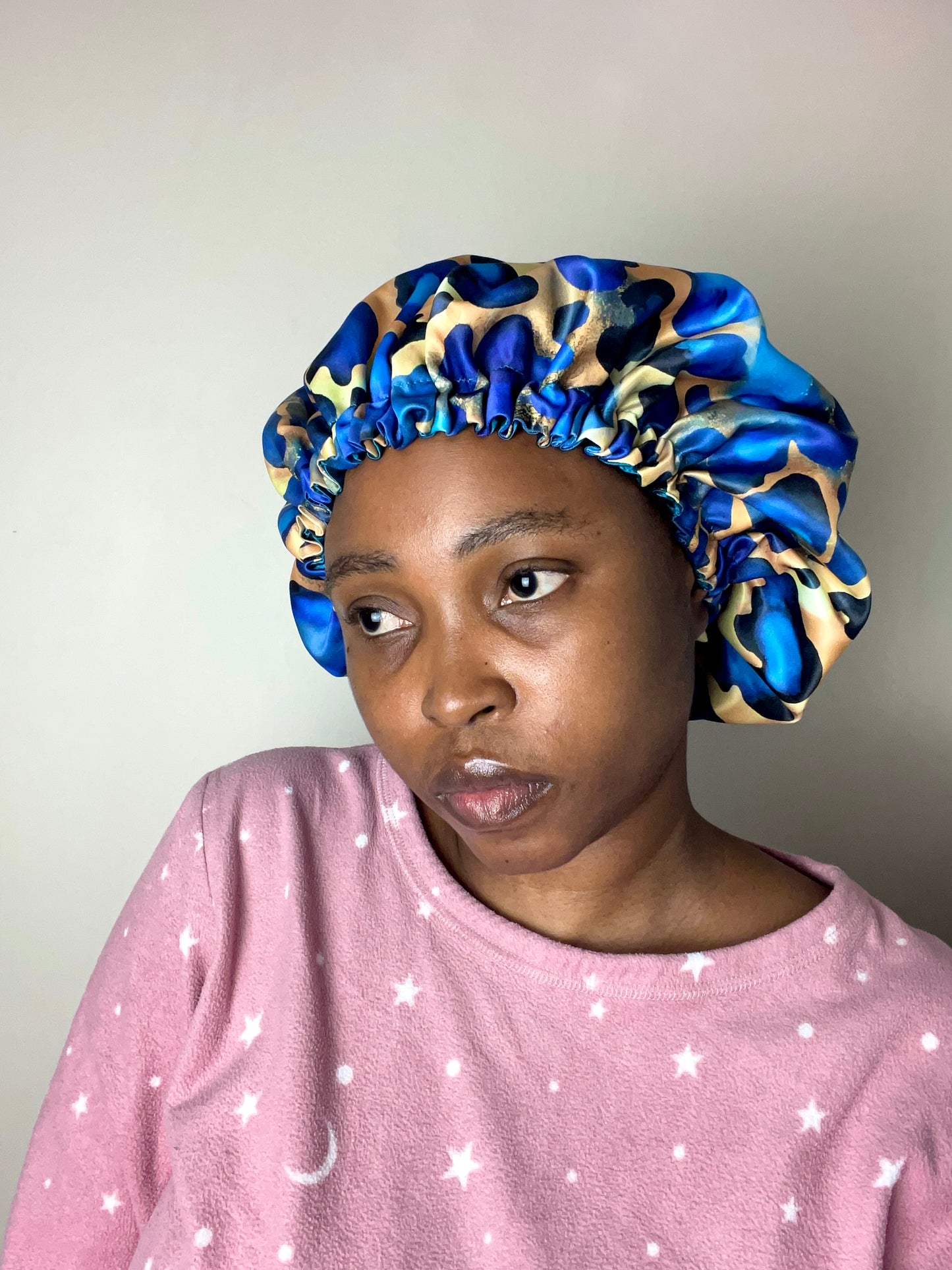 Satin Bonnet Jaguar print