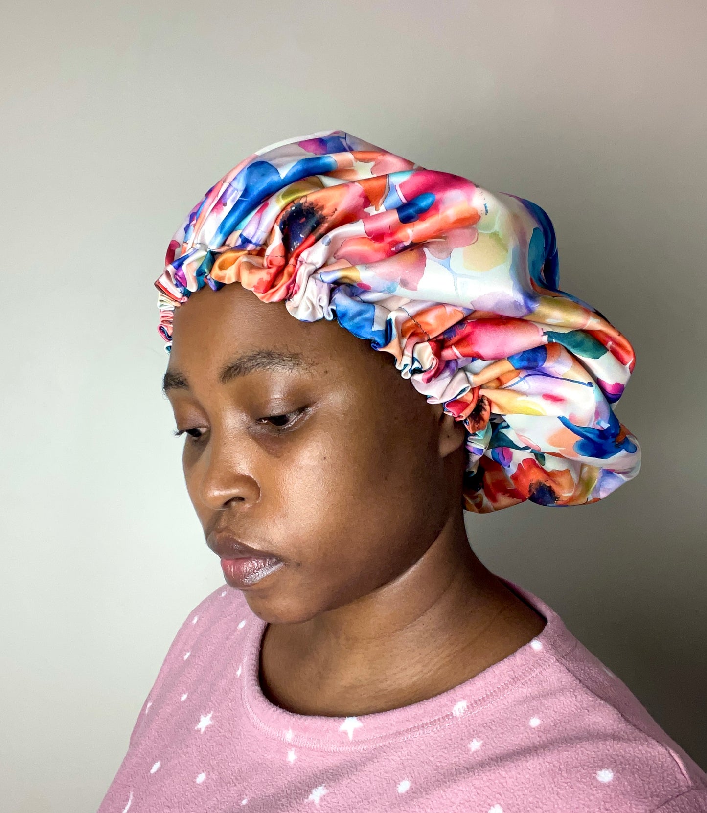 Satin Bonnet Floral print