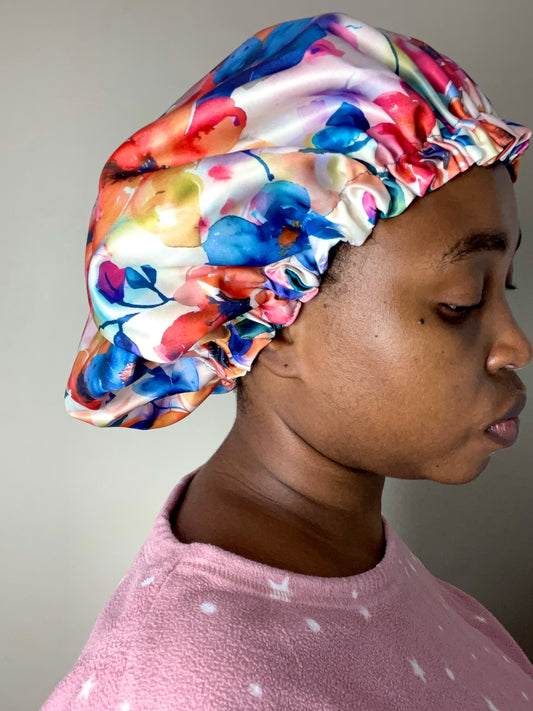 Satin Bonnet Floral print