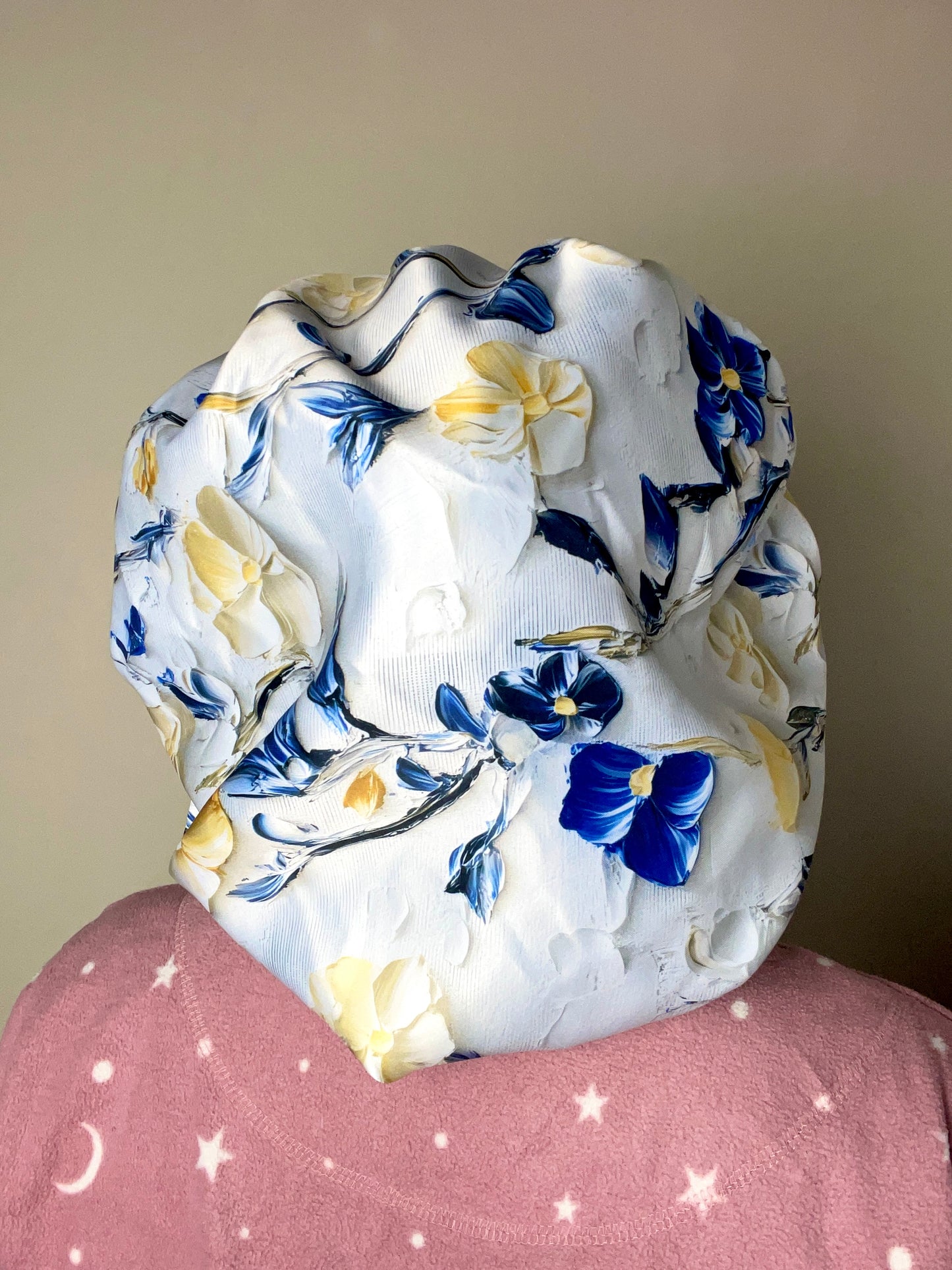Satin Bonnet White Floral print